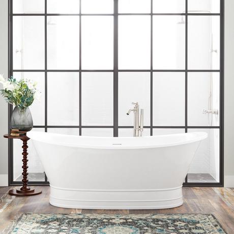 69" Desborough Acrylic Freestanding Double-Slipper Tub