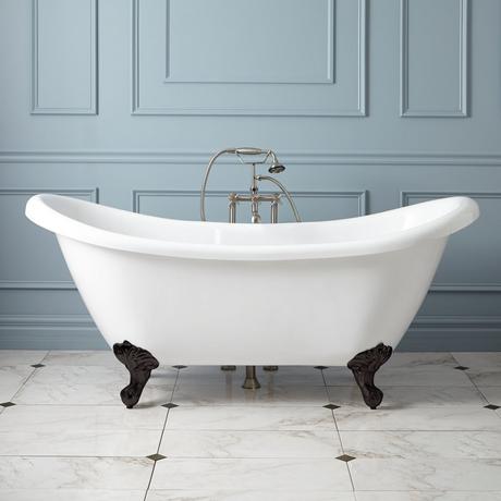 63" Rosalind Acrylic Tub - Imperial Feet - Roll Top