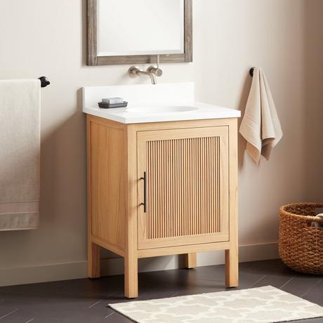 24" Ayanna Mindi Vanity with Undermount Sink - Natural Mindi