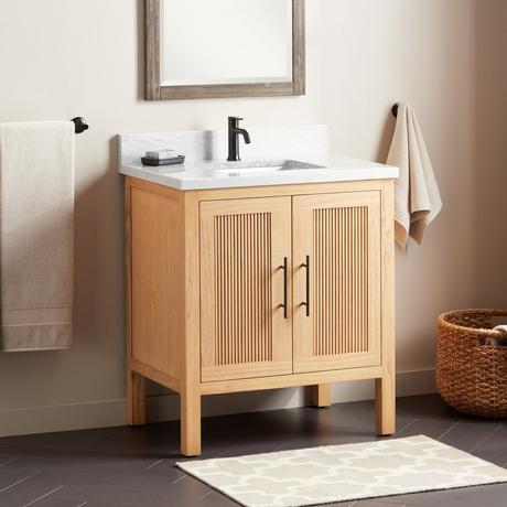 30" Ayanna Mindi Vanity with Rectangular Undermount Sink - Natural Mindi