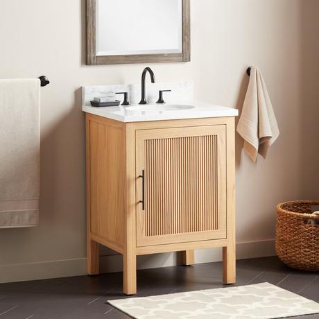 24" Ayanna Mindi Vanity with Undermount Sink - Natural Mindi