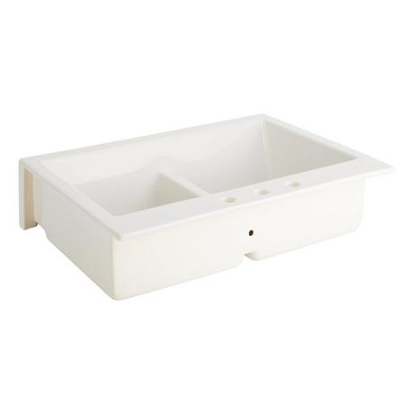 34" Galion Double-Bowl Fireclay Retrofit Farmhouse Sink - White