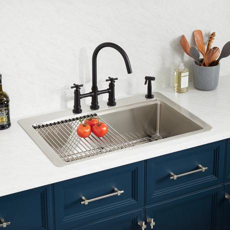 33" Melbrook Stainless Steel Workstation Drop-in Kitchen Sink