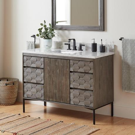 48" Devora Console Vanity with Rectangular Undermount Sink - Port Gray