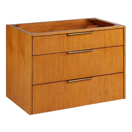 30" Dita Wall-Mount Vanity with Rectangular Undermount Sink - Honey Oak