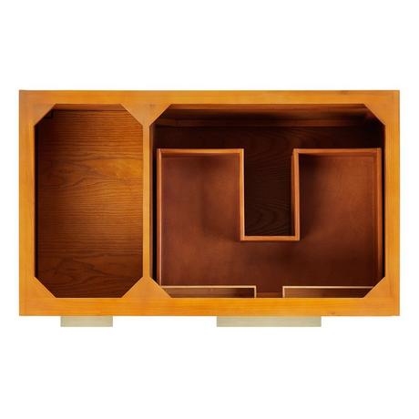 36" Dita Wall-Mount Vanity with Right Offset Rectangular Undermount Sink - Honey Oak