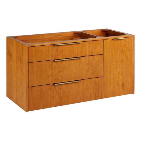 42" Dita Wall-Mount Vanity with Left Offset Rectangular Undermount Sink - Honey Oak