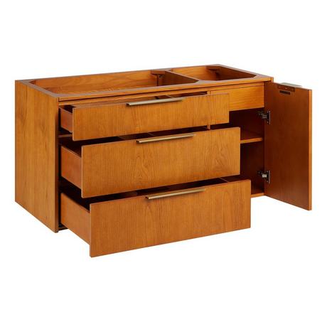 42" Dita Wall-Mount Vanity with Left Offset Rectangular Undermount Sink - Honey Oak
