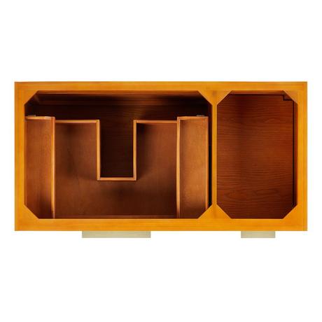 42" Dita Wall-Mount Vanity with Left Offset Rectangular Undermount Sink - Honey Oak