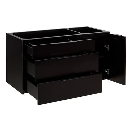42" Dita Wall-Mount Vanity with Left Offset Rectangular Undermount Sink - Black