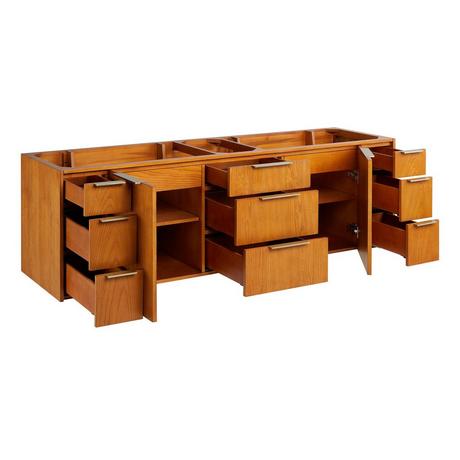 72" Dita Wall-Mount Double Vanity with Undermount Sinks - Honey Oak