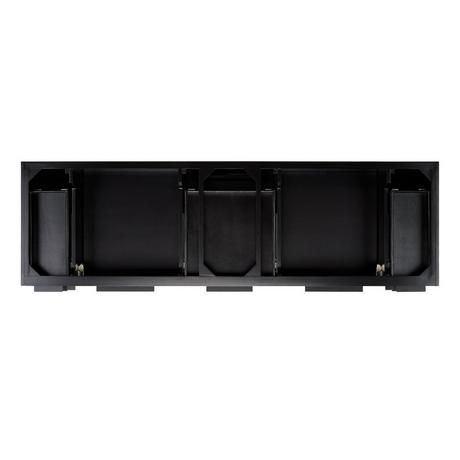 72" Dita Wall-Mount Double Vanity with Rectangular Undermount Sinks - Black