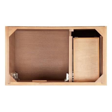 36" Quen Vanity With Left Offset Rectangular Undermount Sink - Driftwood Brown