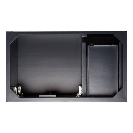 36" Quen Vanity With Left Offset Rectangular Undermount Sink - Midnight Navy Blue