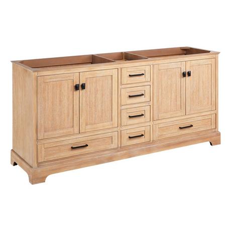 72" Quen Double Vanity With Undermount Sinks - Driftwood Brown