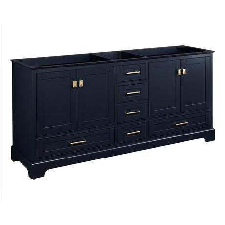 72" Quen Double Vanity With Undermount Sinks - Midnight Navy Blue