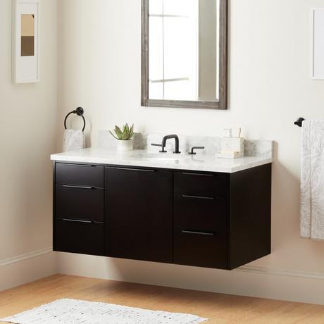 48" Dita Wall-Mount Vanity with Undermount Sink - Black