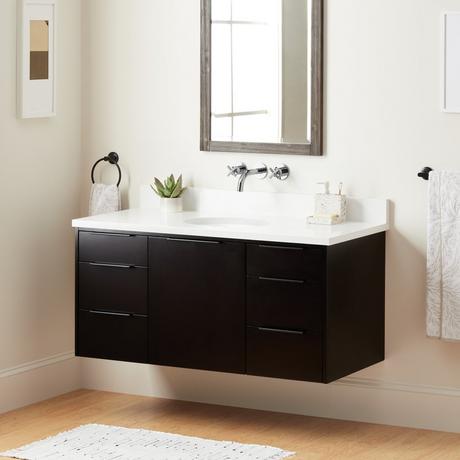 48" Dita Wall-Mount Vanity with Undermount Sink - Black