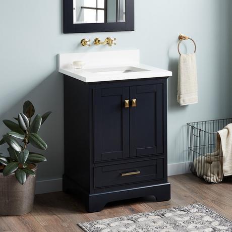 24" Quen Vanity With Rectangular Undermount Sink - Midnight Navy Blue