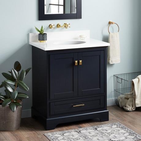 30" Quen Vanity With Undermount Sink - Midnight Navy Blue