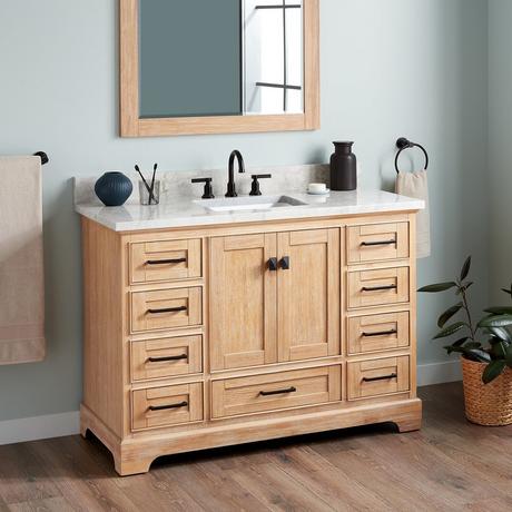 48" Quen Vanity With Rectangular Undermount Sink - Driftwood Brown