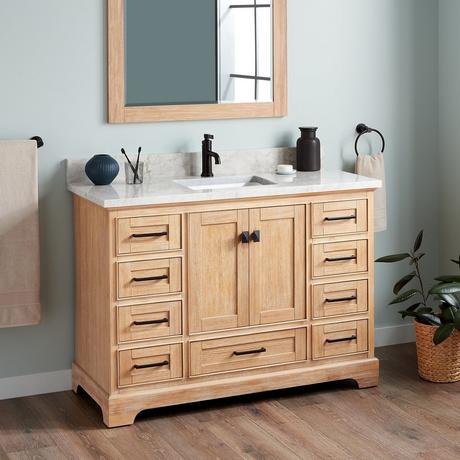48" Quen Vanity With Rectangular Undermount Sink - Driftwood Brown