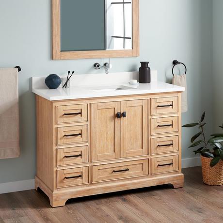 48" Quen Vanity With Rectangular Undermount Sink - Driftwood Brown