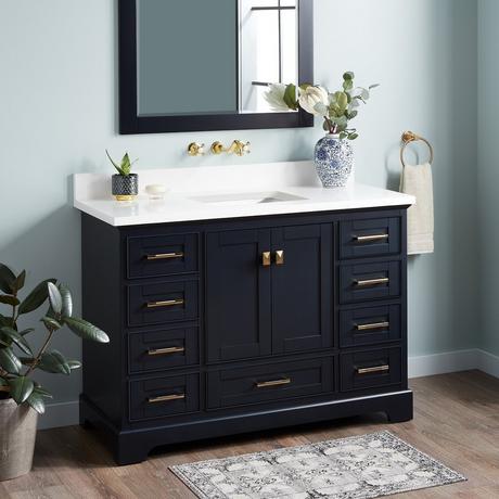 48" Quen Vanity With Rectangular Undermount Sink - Midnight Navy Blue