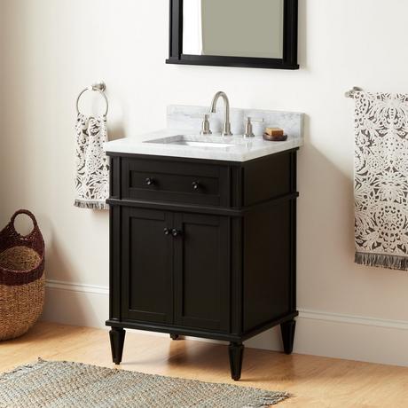 24" Elmdale Vanity with Rectangular Undermount Sink - Charcoal Black