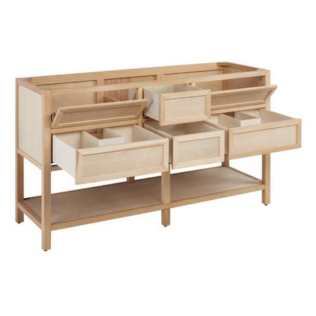 60" Robertson Vanity with Rectangular Undermount Sinks - Unfinished