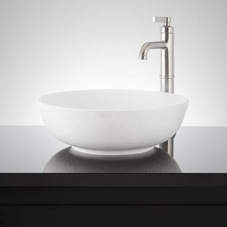 Elkshire Textured Solid Surface Vessel Sink - Matte White