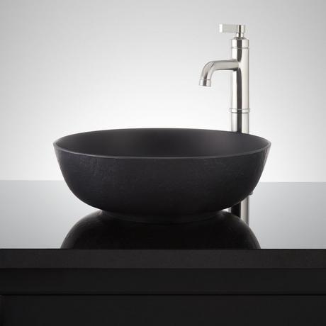 Elkshire Textured Solid Surface Vessel Sink - Matte Black
