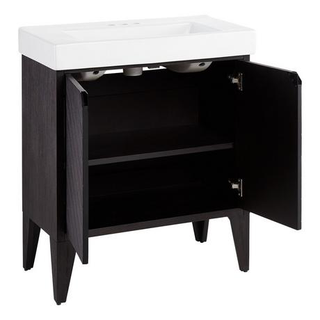 30" Fircrest Vanity with Integral Sink - Charcoal