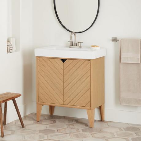 30" Fircrest Vanity with Integral Sink - Sandy Oak