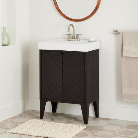 24" Fircrest Vanity with Integral Sink - Charcoal