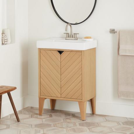 24" Fircrest Vanity with Integral Sink - Sandy Oak