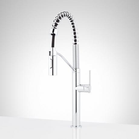Eiler Single-Hole Kitchen Faucet with Pull-Down Spring Spout