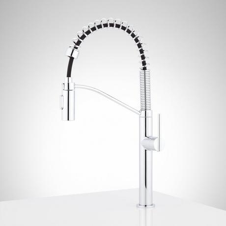 Eiler Single-Hole Kitchen Faucet with Pull-Down Spring Spout