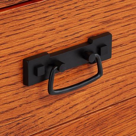 36" Maybeck Vanity - Tinted Oak with Left Offset Rect Undermount Sink - Carrara Marble Widespread