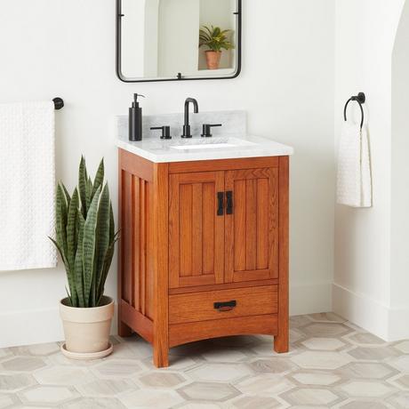 24" Maybeck Vanity With Rectangular Undermount Sink - Tinted Oak