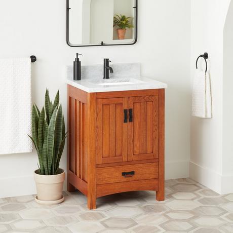 24" Maybeck Vanity With Rectangular Undermount Sink - Tinted Oak