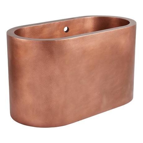 60" Raksha Double-Wall Hammered Copper Soaking Tub