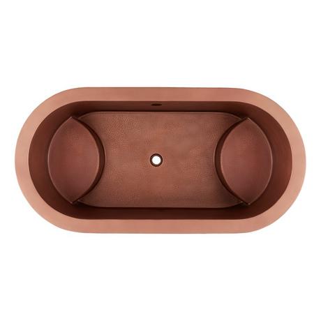 60" Raksha Double-Wall Hammered Copper Soaking Tub