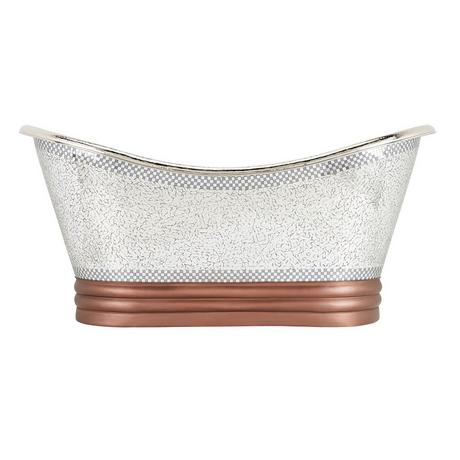 71" Anastasia Mosaic Nickel-Plated Copper Double-Slipper Tub