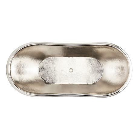 71" Anastasia Mosaic Nickel-Plated Copper Double-Slipper Tub