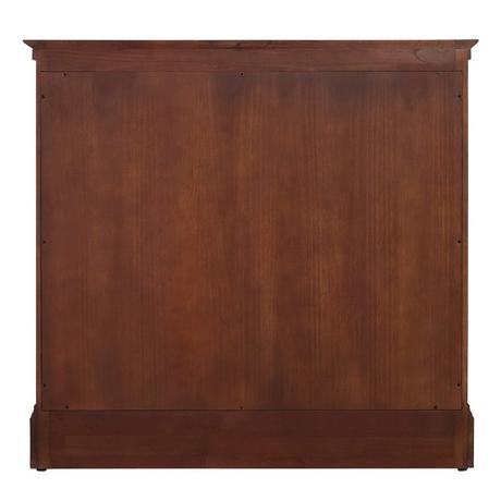 36" Claudia Vanity - Antique Coffee with Left Offset Rect Undermount Sink-Carrara Marble Widespread