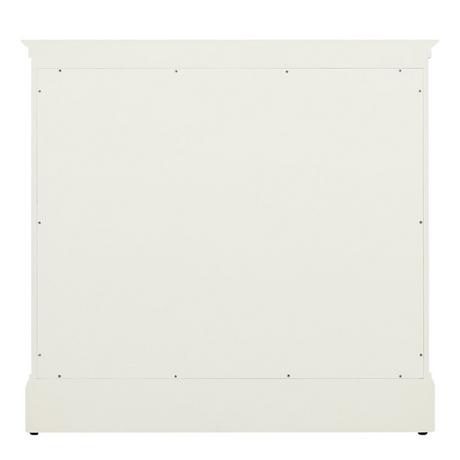 36" Claudia Vanity - White with Left Offset Rectangular Undermount Sink - Carrara Marble Widespread