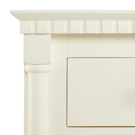 36" Claudia Vanity - White with Left Offset Rectangular Undermount Sink - Carrara Marble Widespread