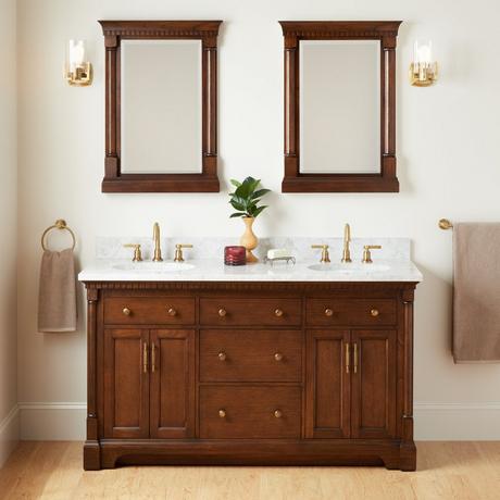 60" Claudia Double Vanity With Undermount Sinks - Antique Coffee