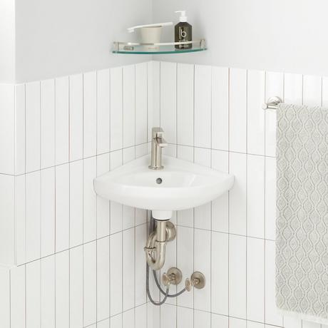 Point Roberts Porcelain Corner Wall-Mount Sink